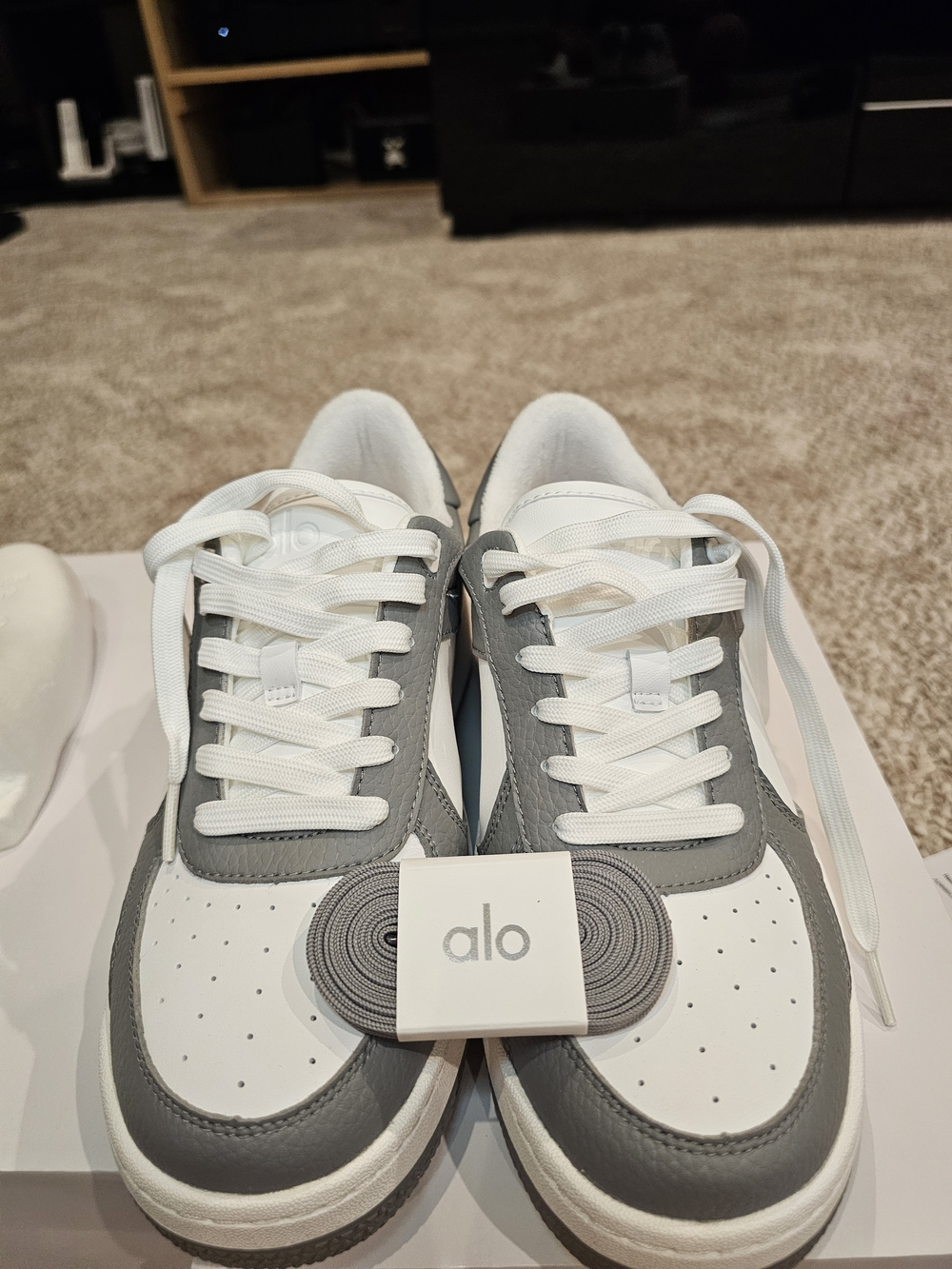 ALO Yoga Recovery Mode Unisex Grey and White Low-Top Sneakers